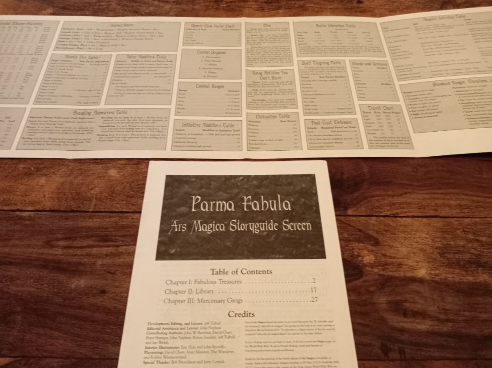 Ars Magica Storyguide Screen and Booklet 4th Ed Parma Fabula Atlas Games