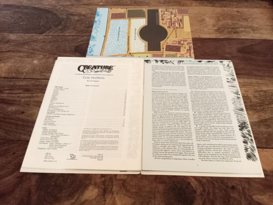 Dungeons & Dragons Top Ballista Creature Crucible #2 With Map TSR 1989