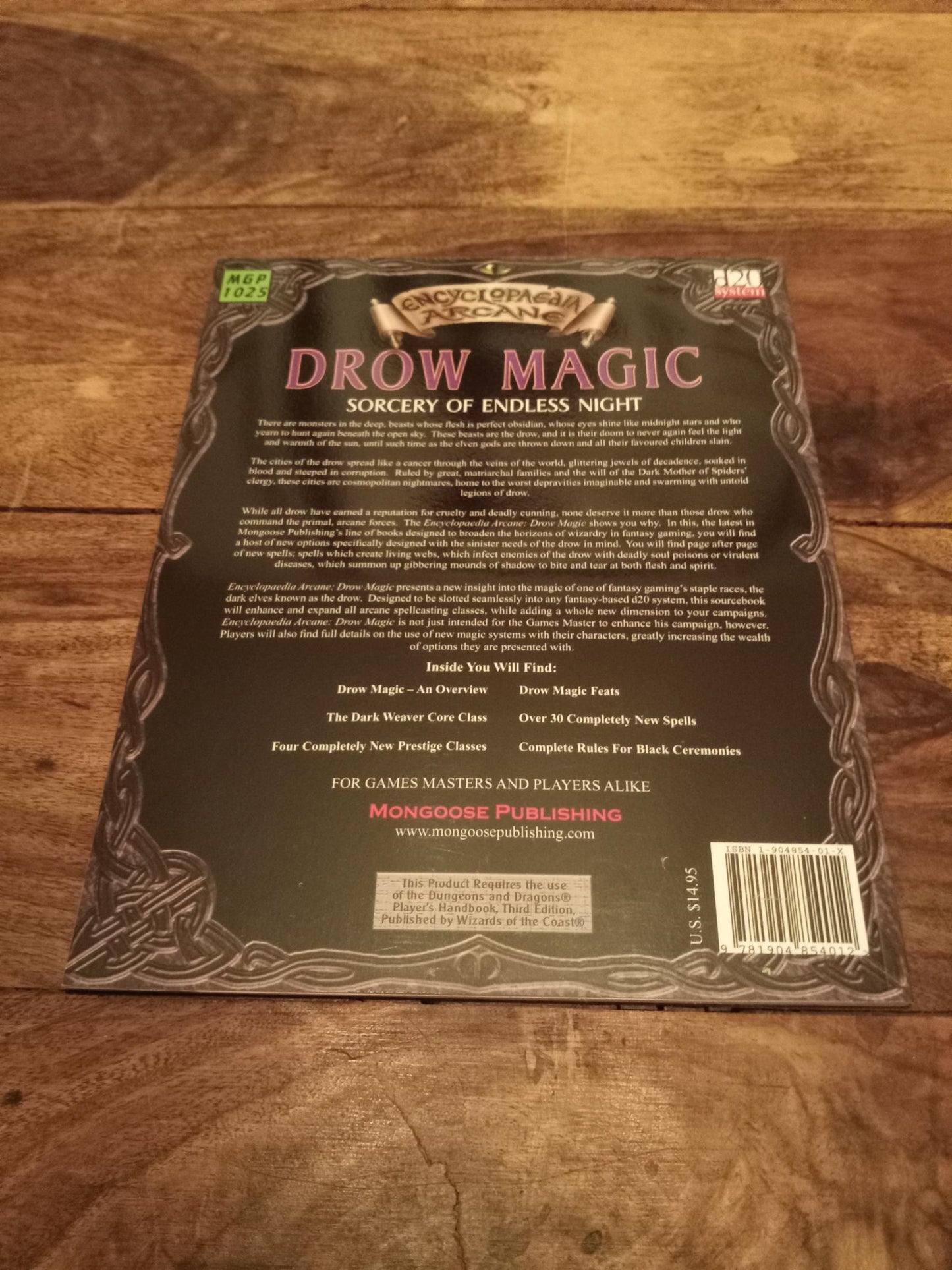Drow Magic d20 Sorcery of Endless Night Mongoose 2004