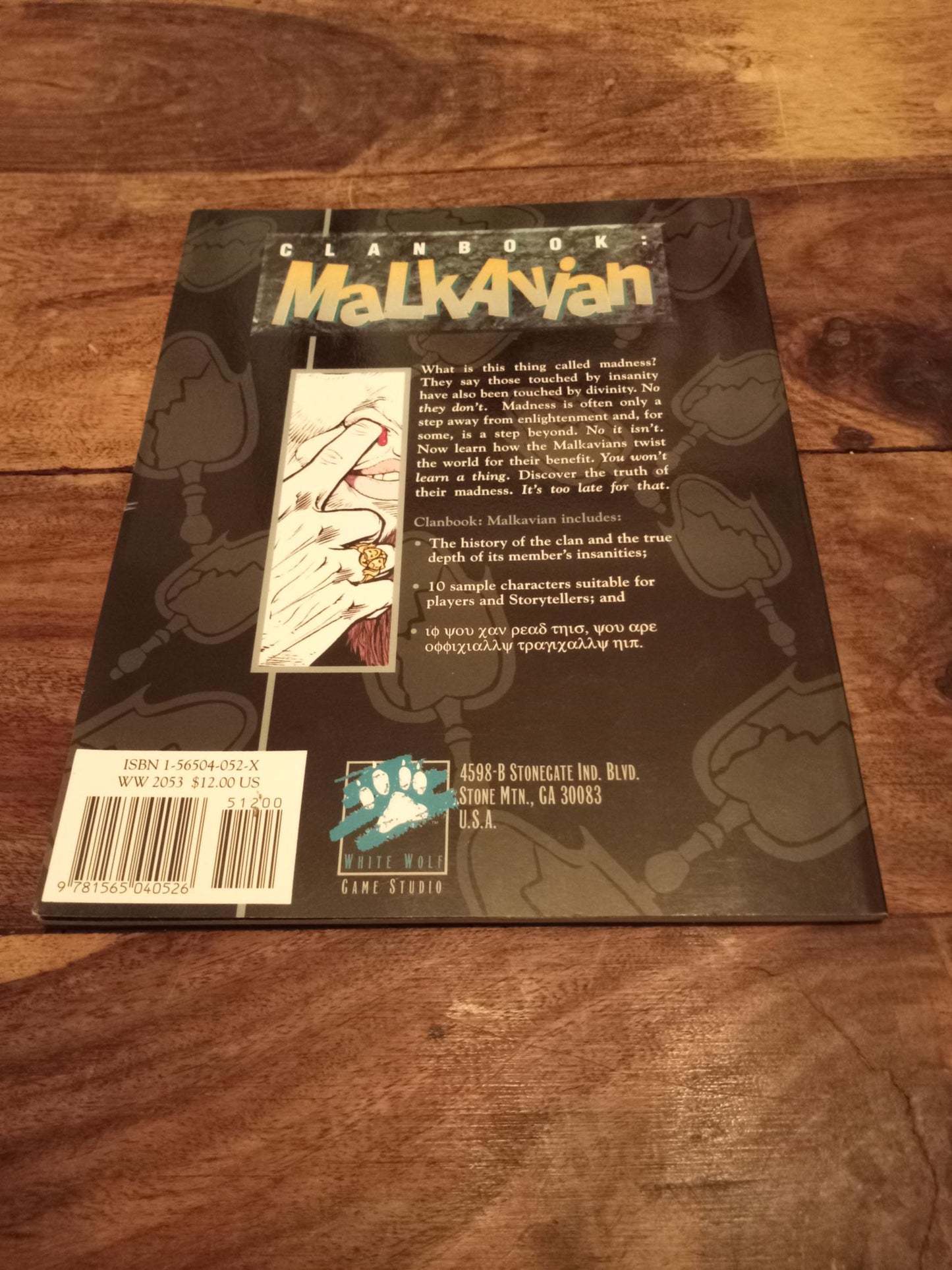 Vampire The Masquerade Clanbook Malkavian 1st Ed White Wolf 1993