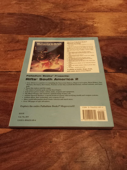 Rifts South America 2 Rifts World Books #9 Palladium 1995