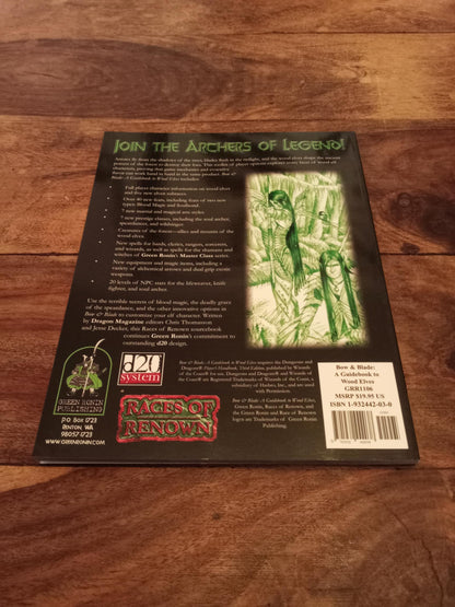 Bow and Blade A Guidebook to Wood Elves d20 Green Ronin Publishing 2005