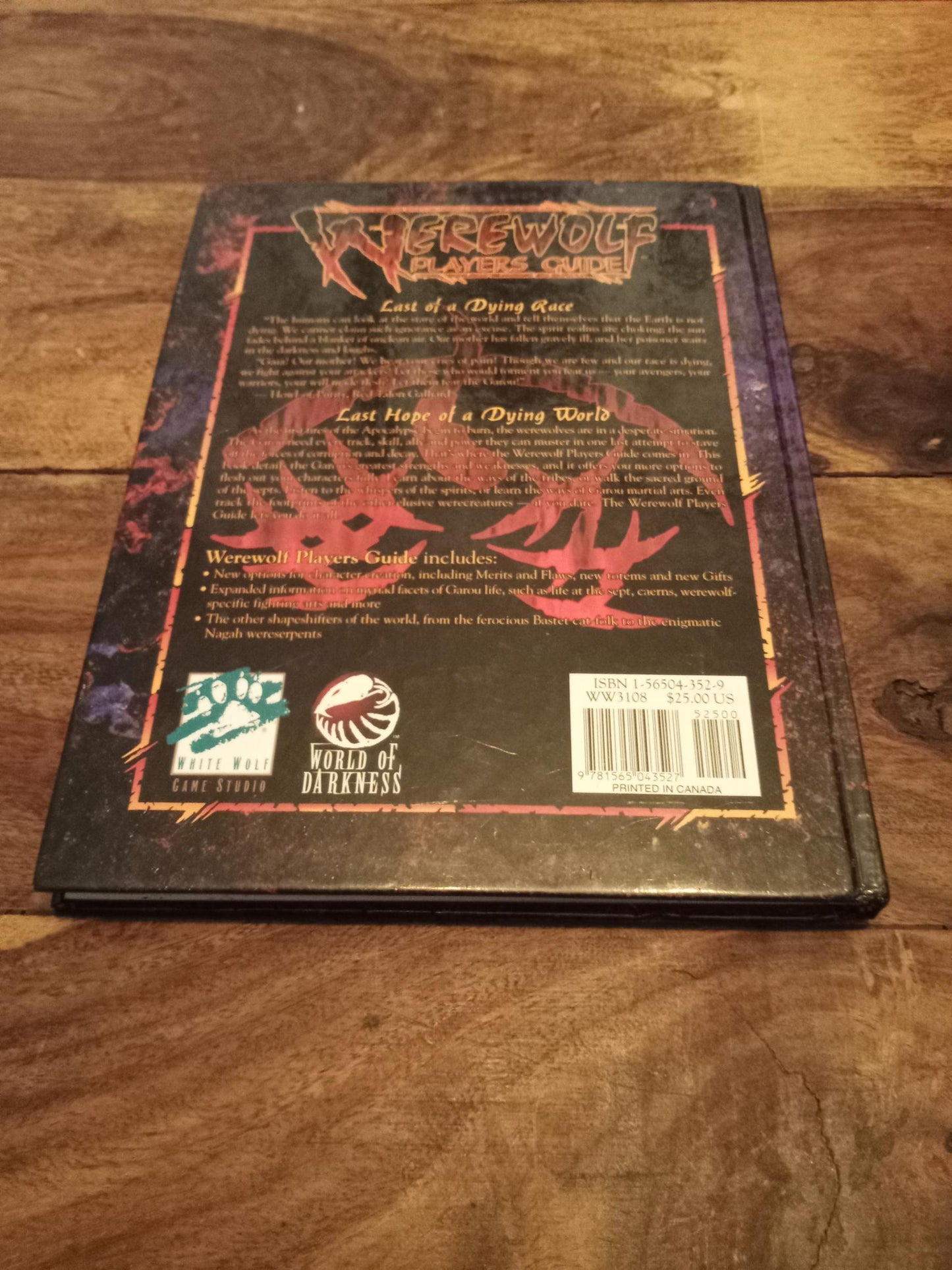 Werewolf the Apocalypse Player's Guide 2nd Ed White Wolf 1998
