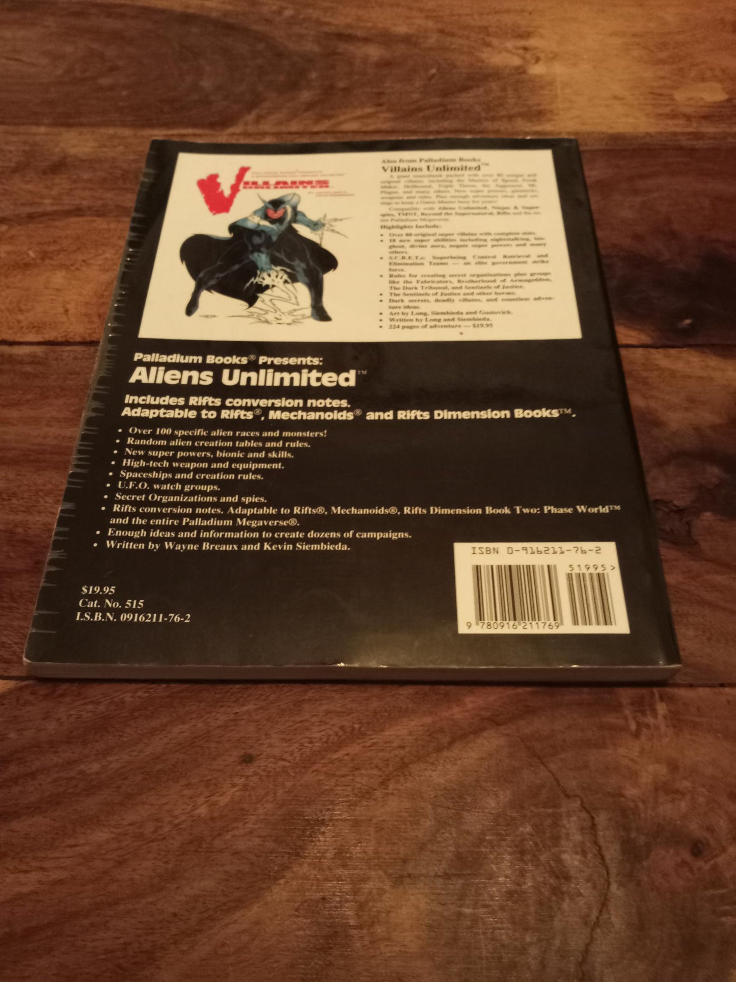 Aliens Unlimited Revised Edition Palladium 1999