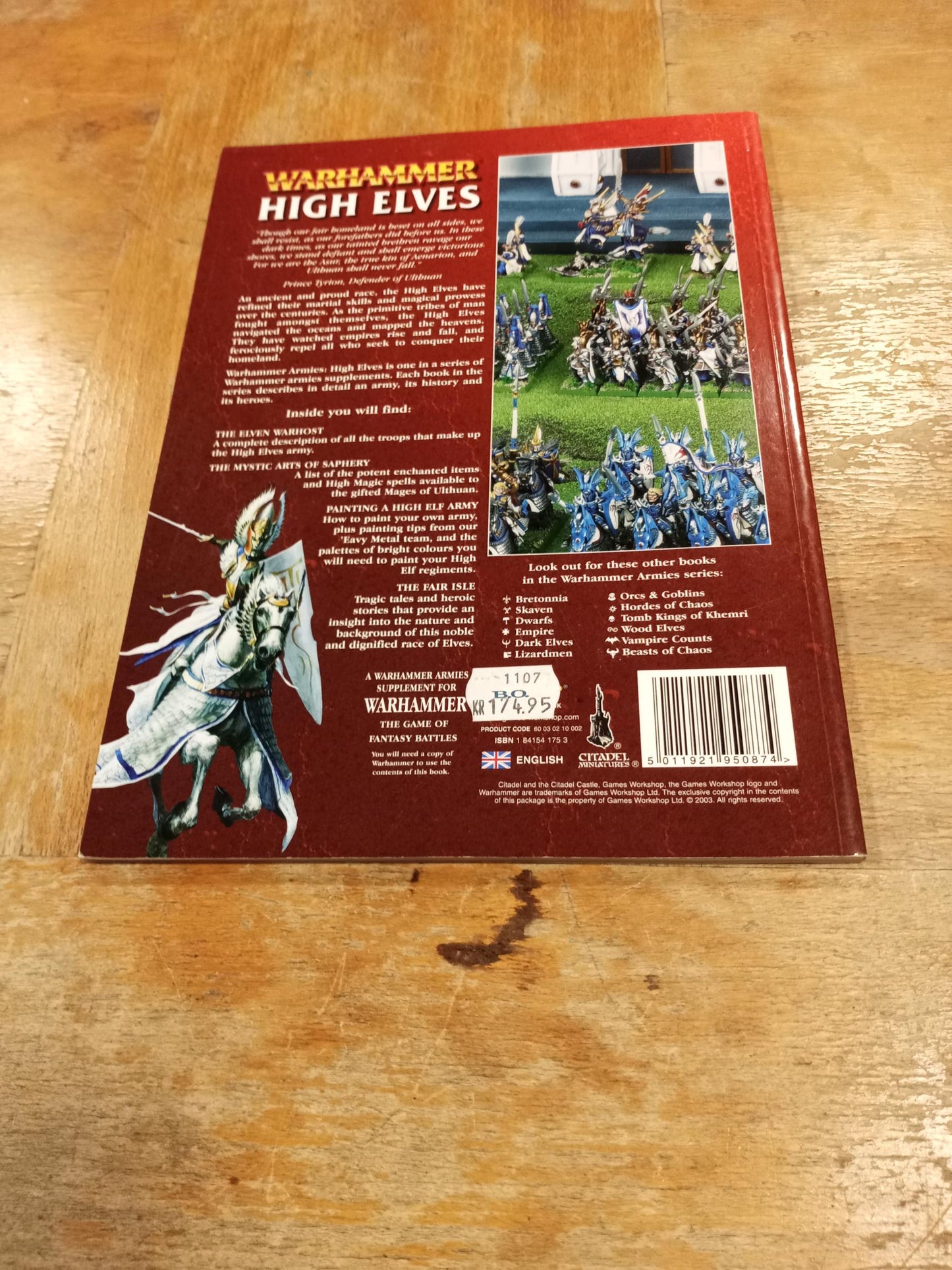 Warhammer High Elves 6th Edition Army Book Codex Games Workshop