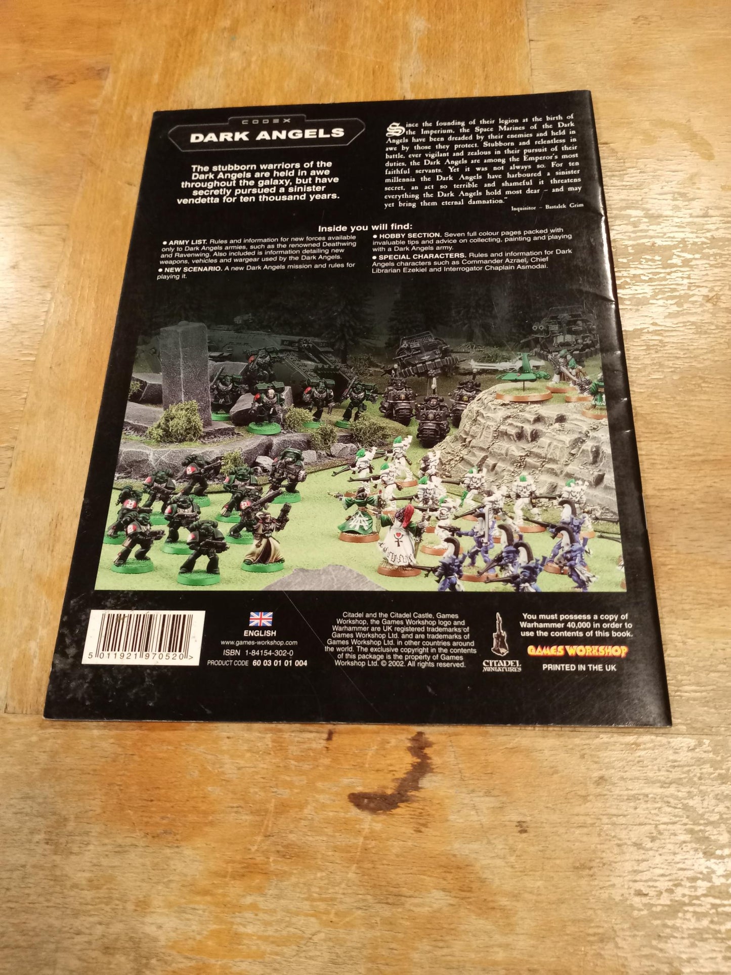 Warhammer 40,000 Dark Angels Codex Supplement 40k Games Workshop 1999