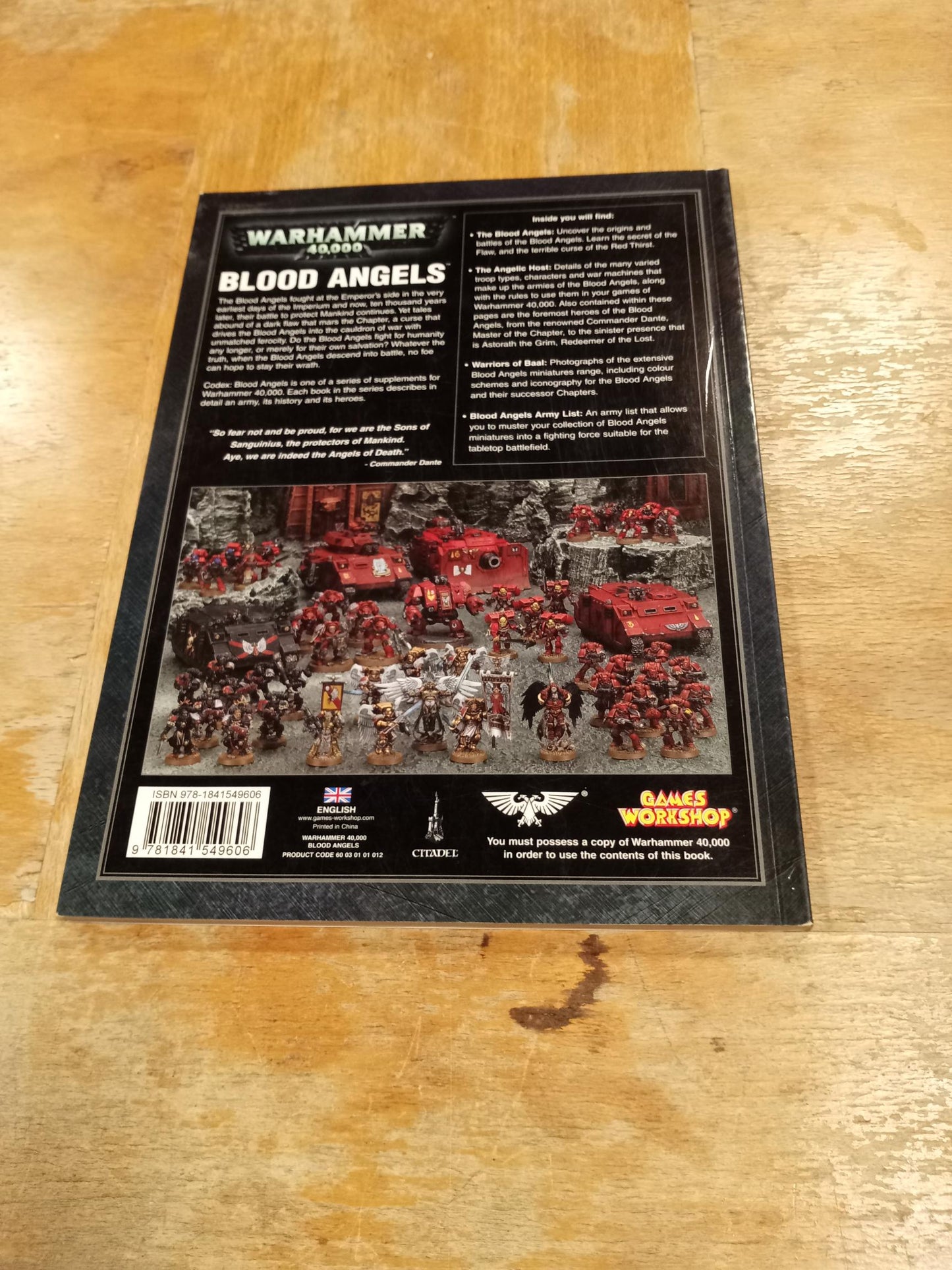 Warhammer 40,000 Blood Angels 5th edition Games Workshop 1998