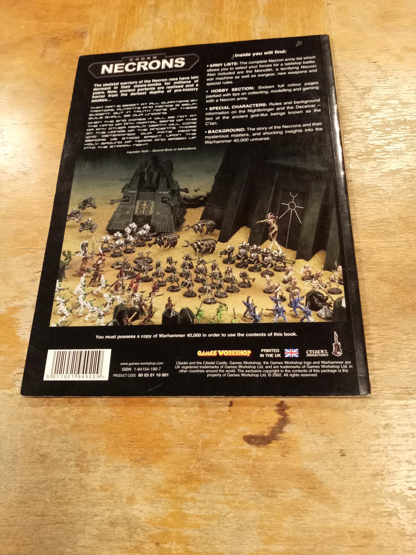 Warhammer 40k Necrons Codex 3rd Ed Games Workshop 2002