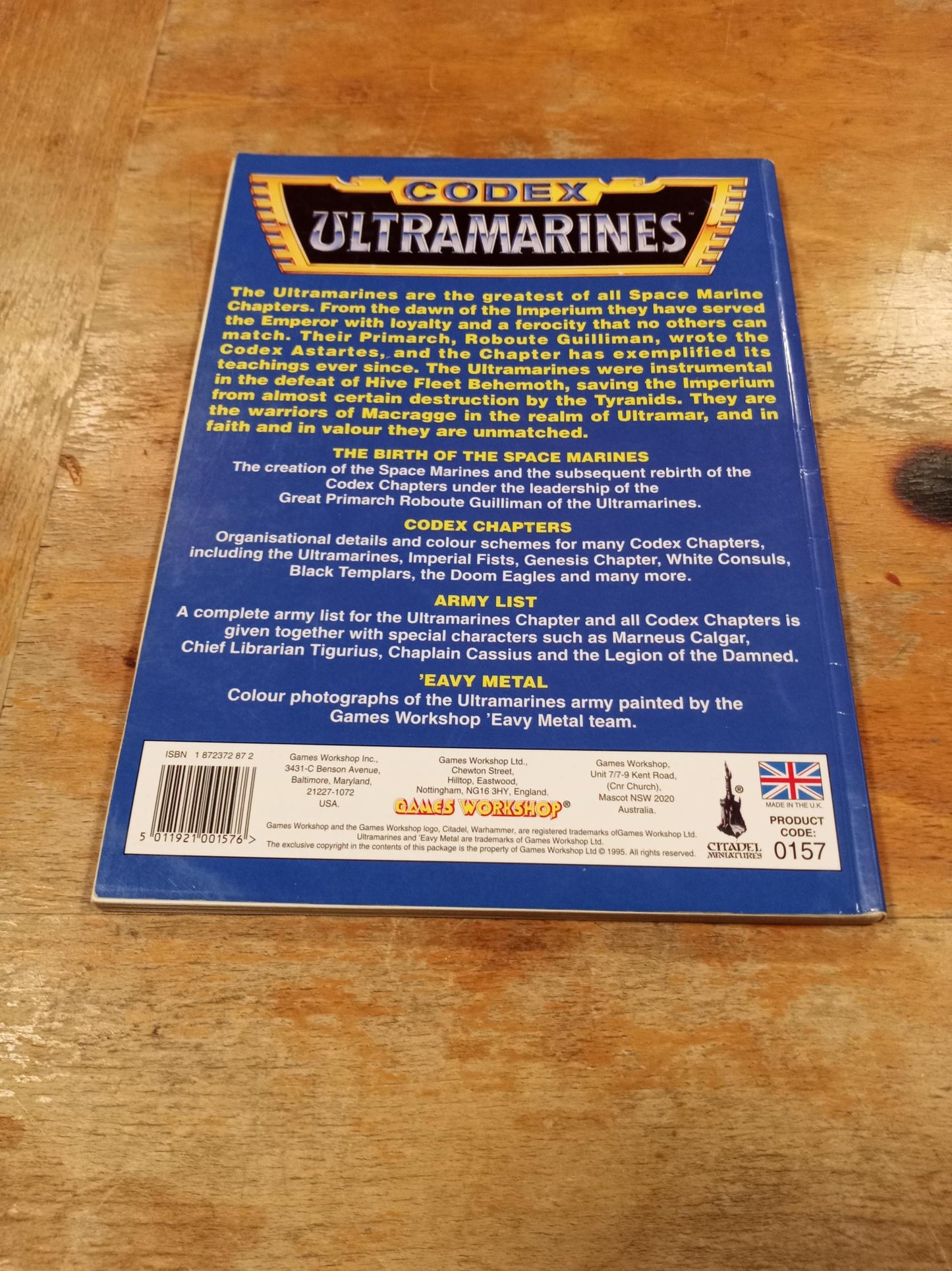 Warhammer 40k Ultramarines Codex 2th Ed Games Workshop