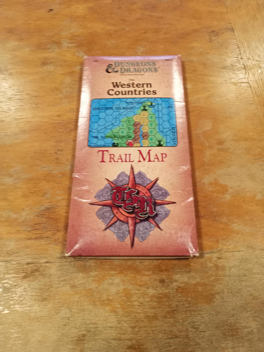 The Western Countries Trail Map Dungeons & Dragons TSR 9403 TM1 D&D 1989