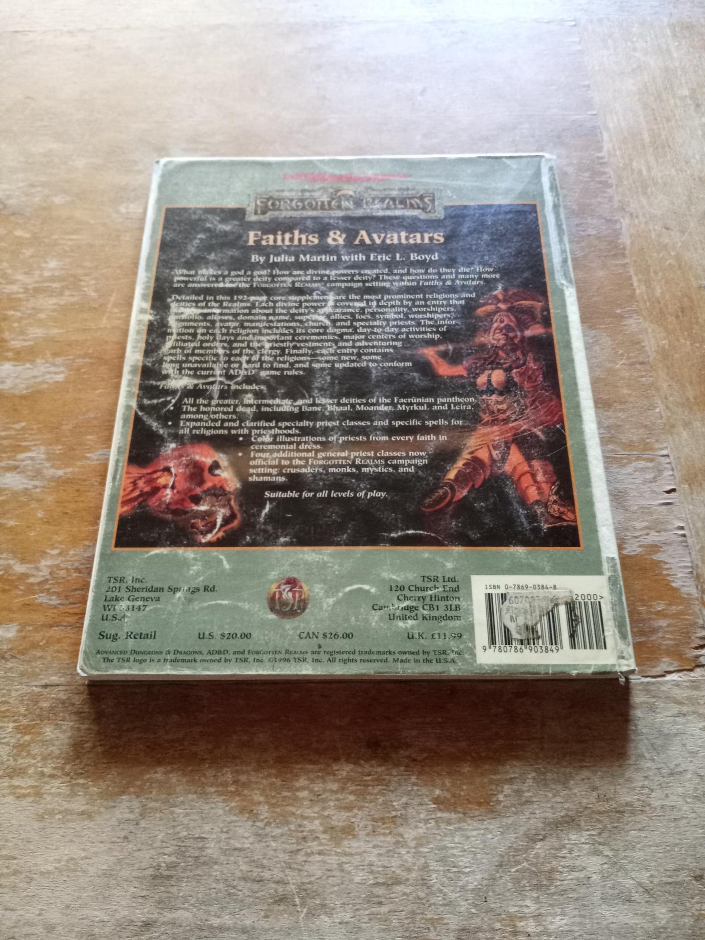 Forgotten Realms Faiths & Avatars TSR 9516 AD&D 1996