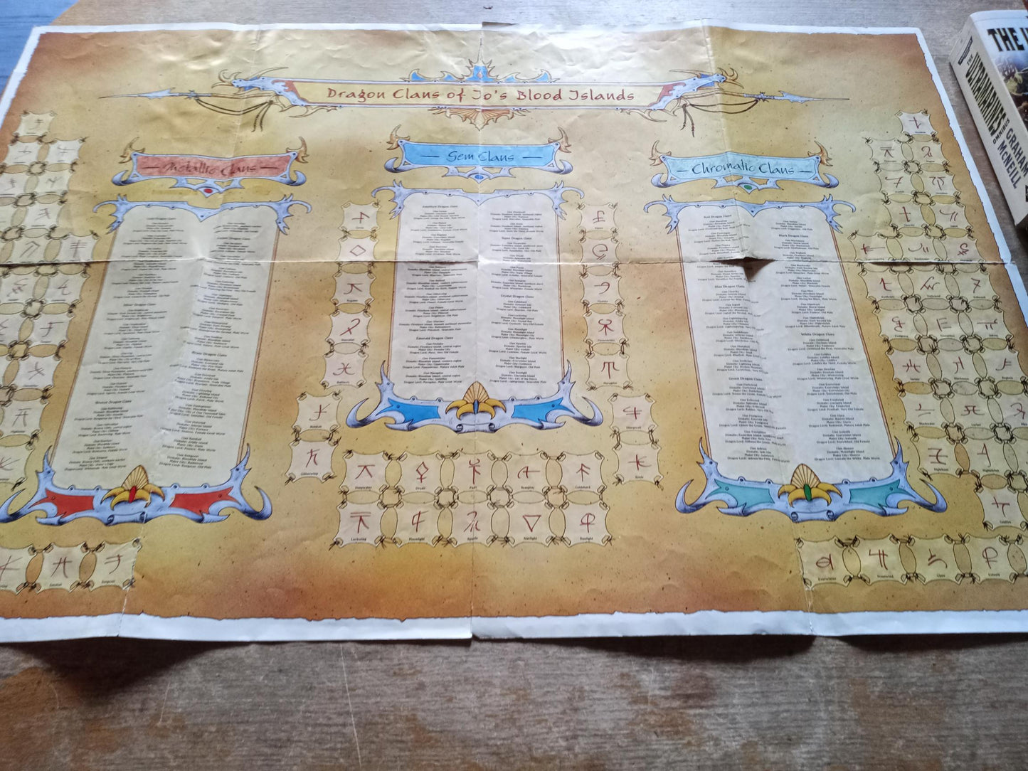 AD&D Dragon Clans of jo's Blood Islands Poster TSR 1994