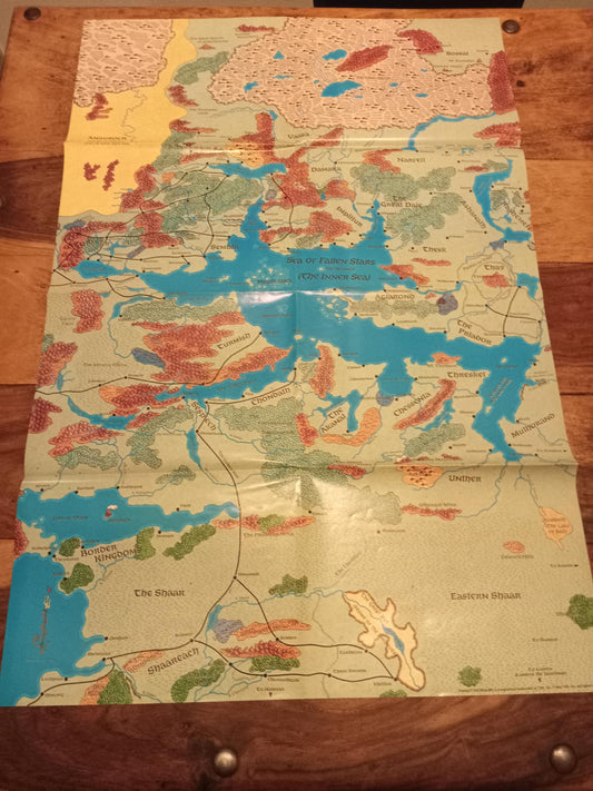 Forgotten Realms Campaign Setting Poster Map TSR 1085 AD&D 1993