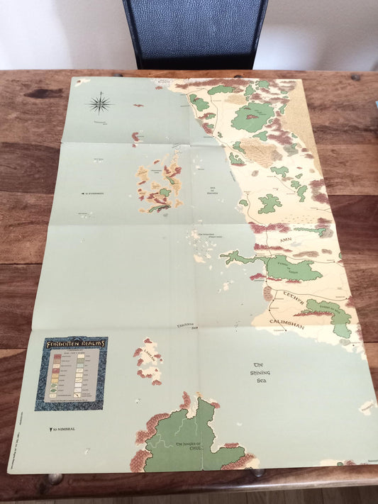 Forgotten Realms Campaign Set Map TSR 1031 AD&D 1987