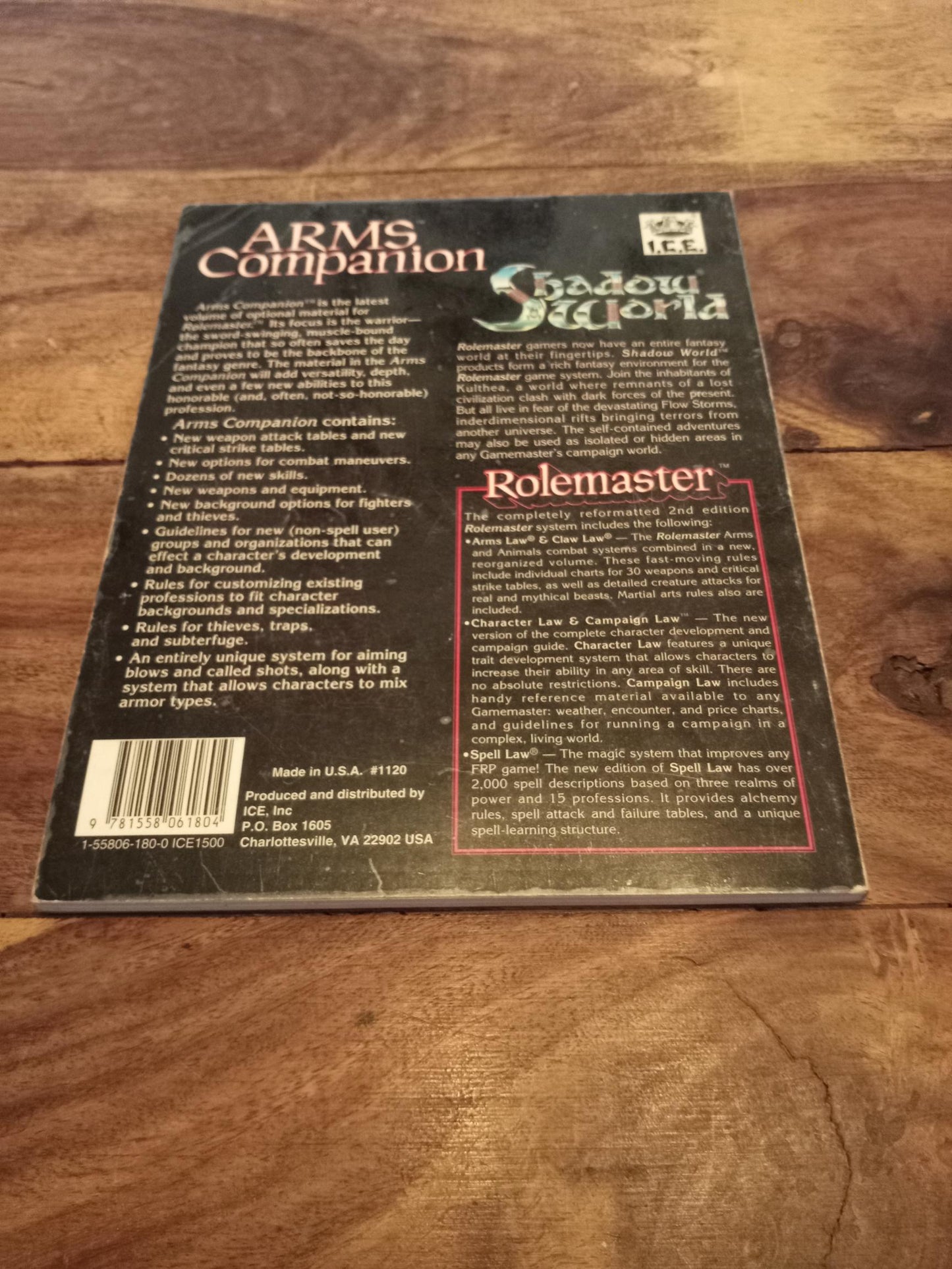 Rolemaster Arms Companion I.C.E. 1120 Rolemaster 1993