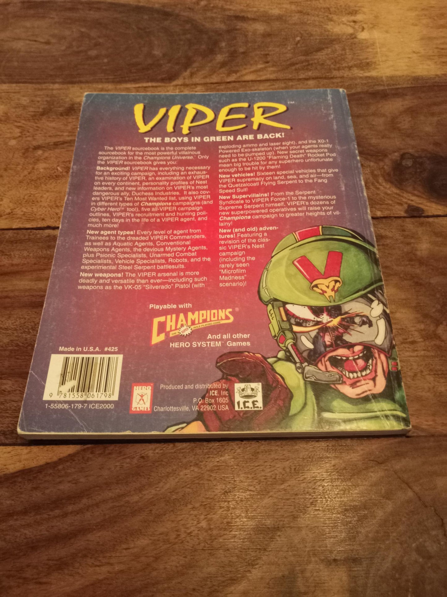 Hero System Viper 4th Ed Hero Games #425 I.C.E. 1993