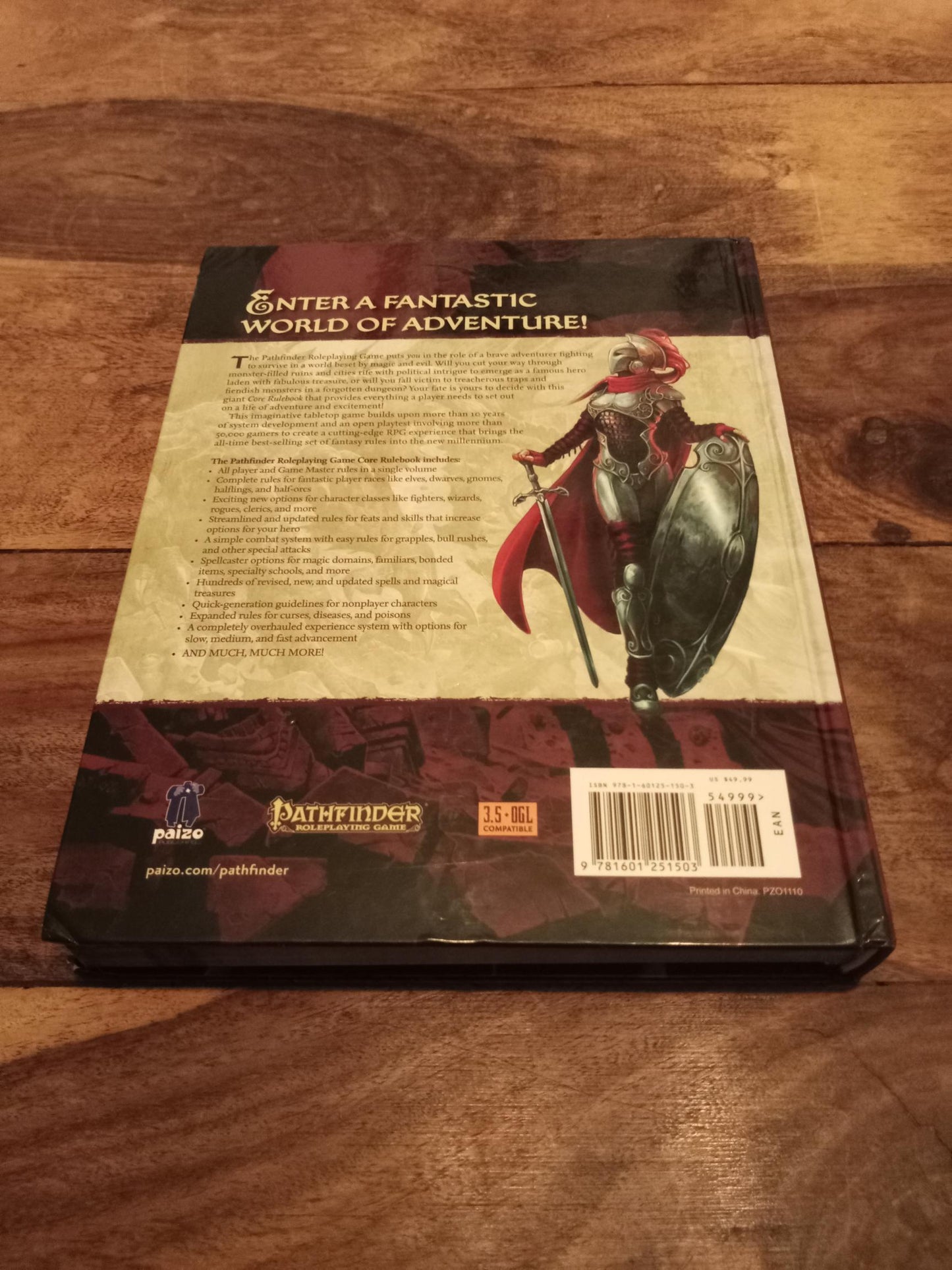 Pathfinder Core Rulebook Paizo Publishing #1110 Hardcover 2009