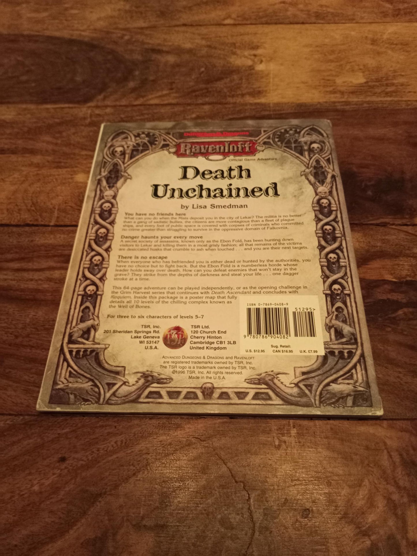 Ravenloft Death Unchained With Map TSR 9523 AD&D 1996