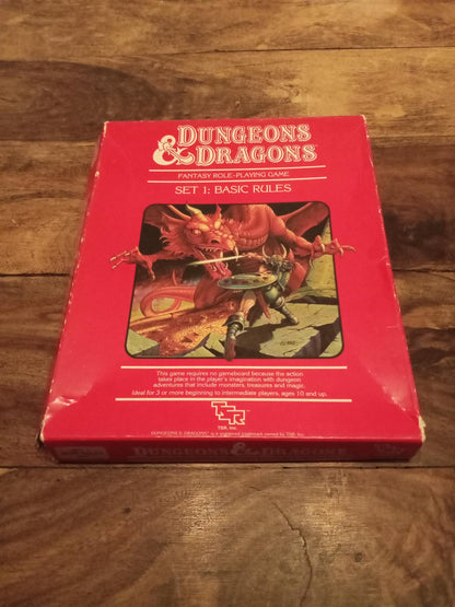 Dungeons & Dragons Basic Rules Set 1 With Dice D&D Box Set TSR 1983