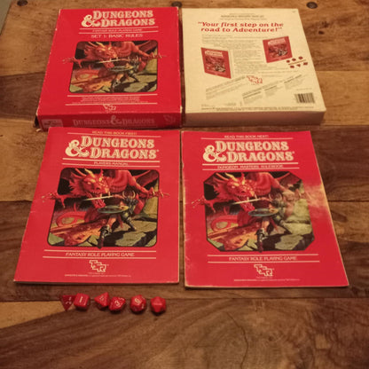 Dungeons & Dragons Basic Rules Set 1 With Dice D&D Box Set TSR 1983