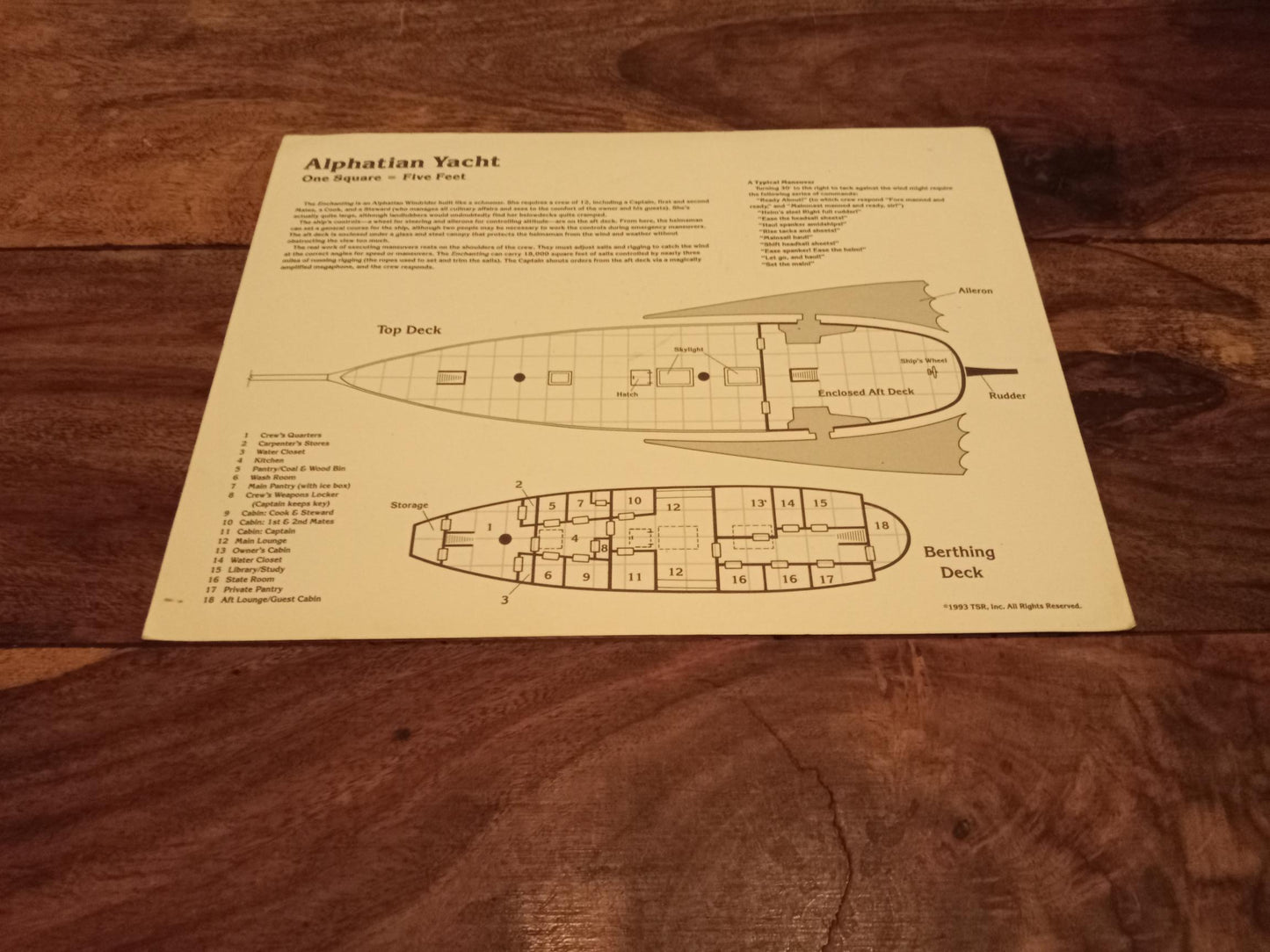 Spelljammer Ship Card AD&D 2nd Ed TSR 1989