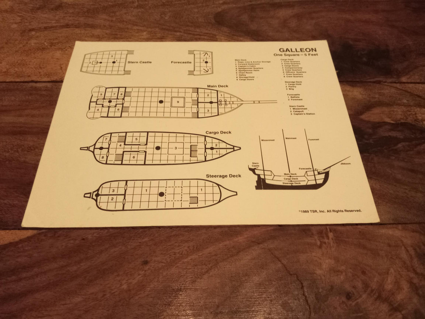 Spelljammer Ship Card AD&D 2nd Ed TSR 1989