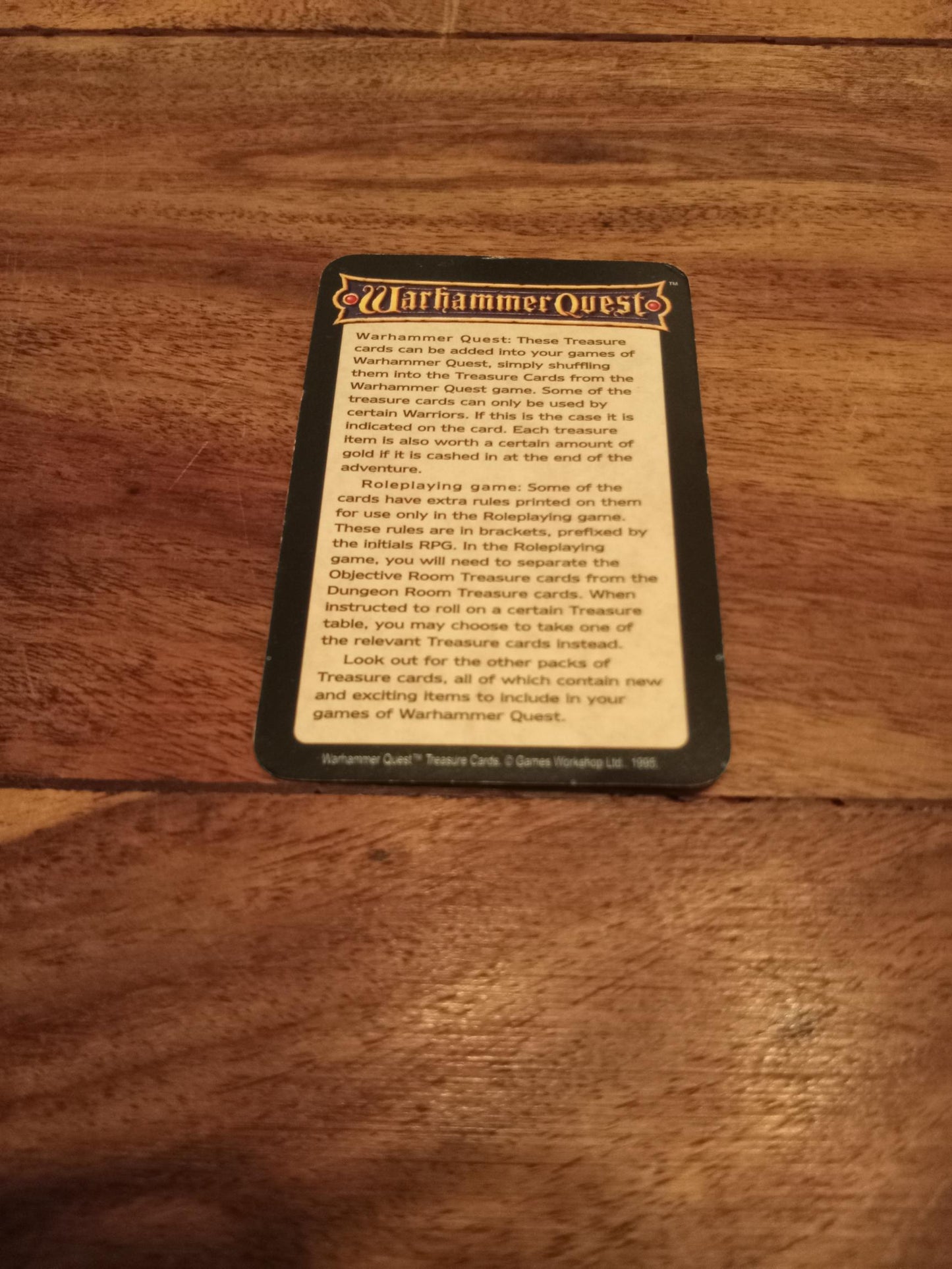 Warhammer Quest Treasure Card Games Workshop