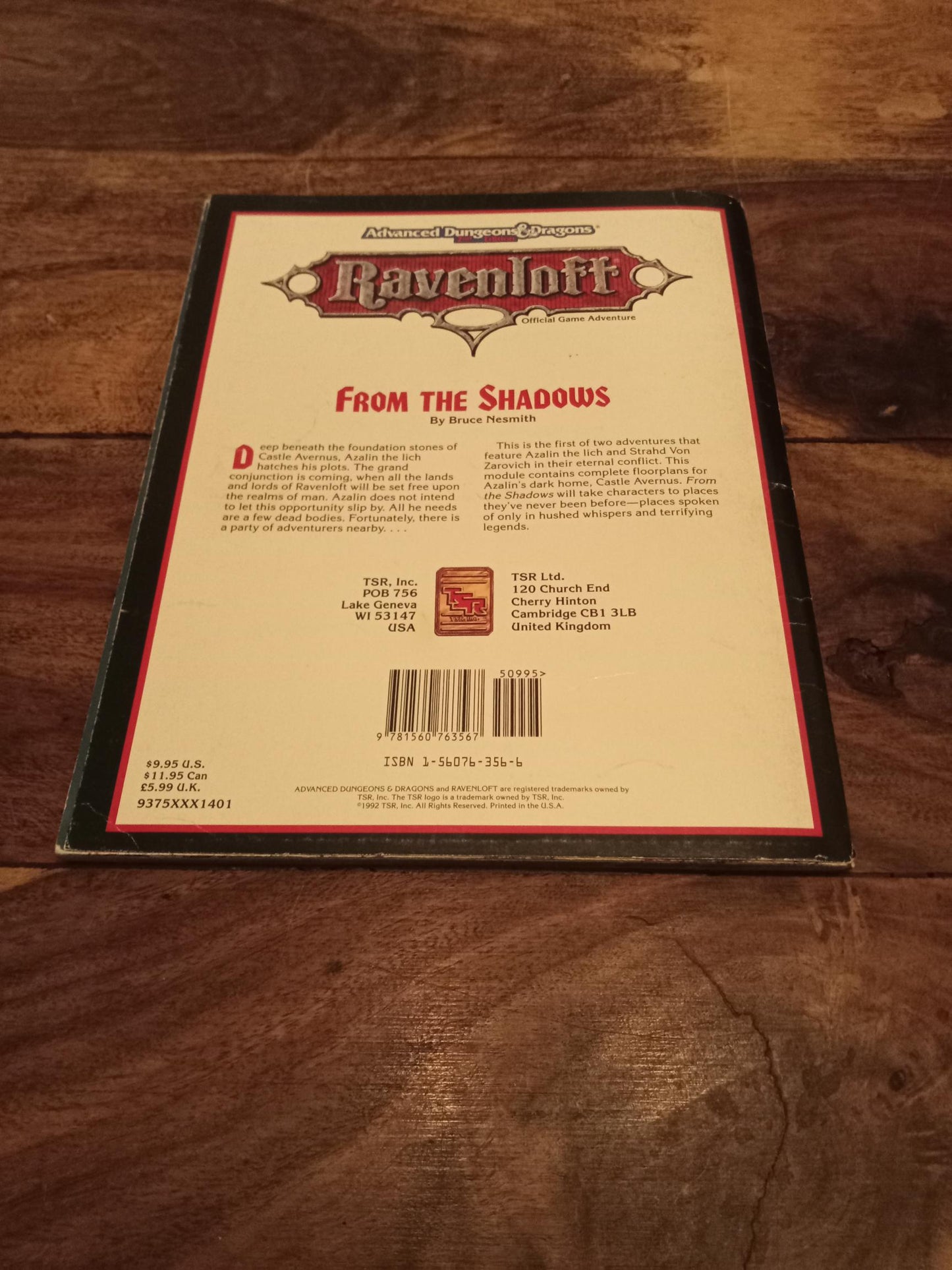 AD&D Ravenloft From the Shadows With Map The Grand Conjunction Series #5 TSR 1992