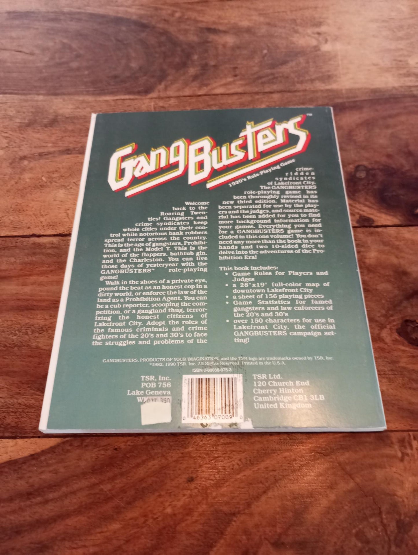 Gangbusters 3rd Edition With Map TSR 1990