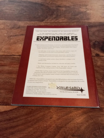 EXPENDABLES A Complete Role-playing System 2nd Printing Stellar Games 1990