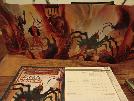 D&D Dungeon Master Screen With Fold Guide Wizards of the Coast 2000