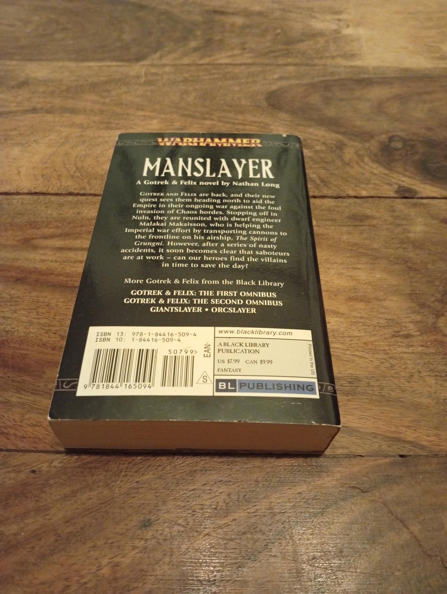 Warhammer Manslayer Gotrek & Felix #9 Nathan Long Black Library 2007