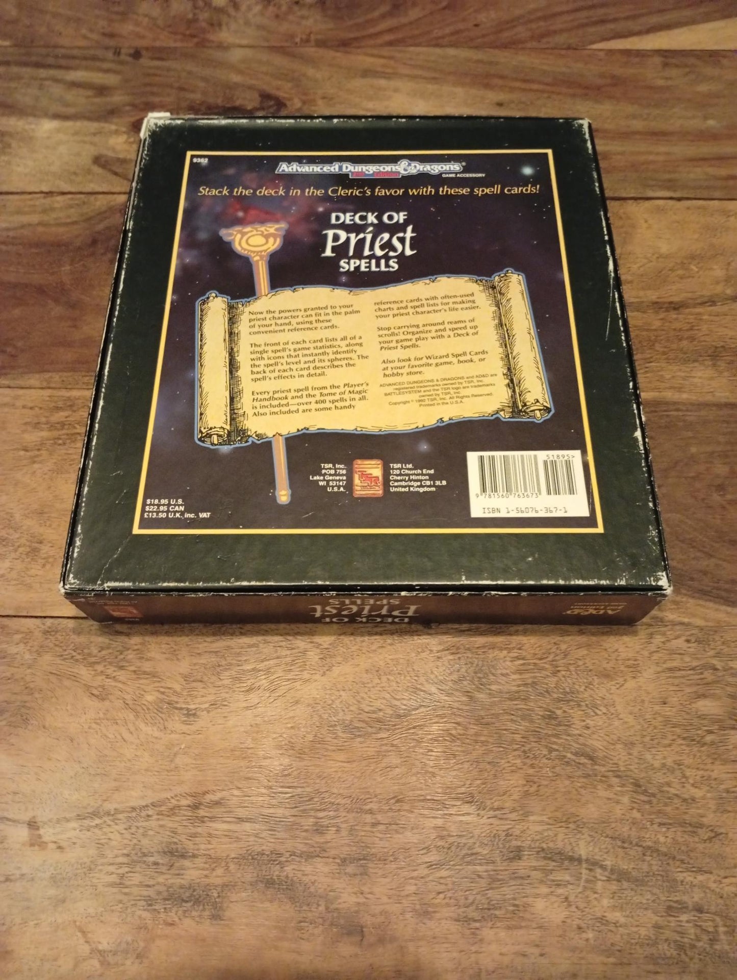 Deck of Priest Spells Box Set TSR 9362 Advanced Dungeons & Dragons 2nd Ed 1992