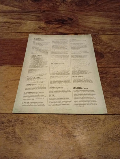 Warhammer Age of Sigmar Rulesheet Games Workshop
