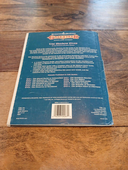 THE SHADOW ELVES Dungeons & Dragons TSR 9287 GAZ13 Gazetteer No Map 1990