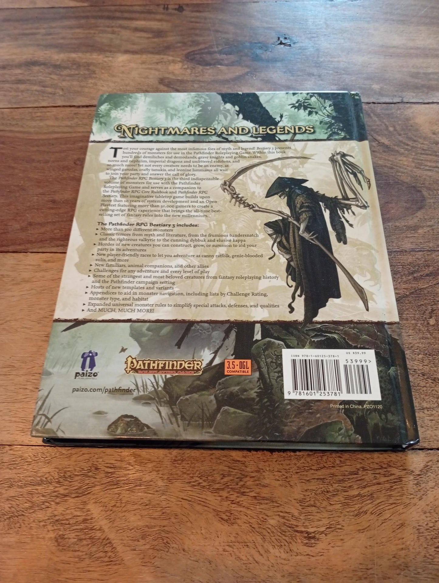 Pathfinder Bestiary 3 Hardcover PZO1120 Paizo Publishing 2011