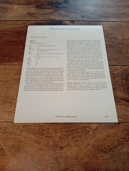 Dragonlance Time of the Dragon TSR 1050 Card AD&D 1993