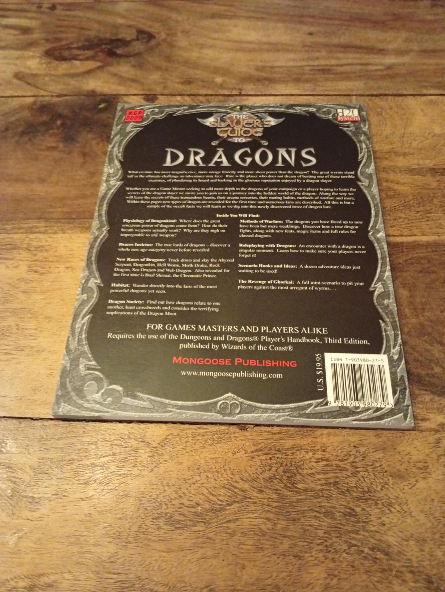 The Slayer's Guide To Dragons d20 MGP0009 Mongoose Publishing 2002