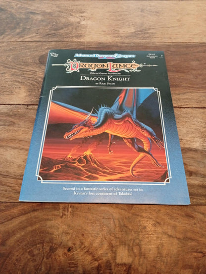 Dragonlance Dragon Knight With Map TSR 9285 AD&D 1990