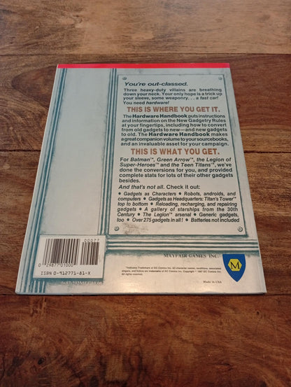 DC Heroes Hardware Handbook Mayfair Games 1987