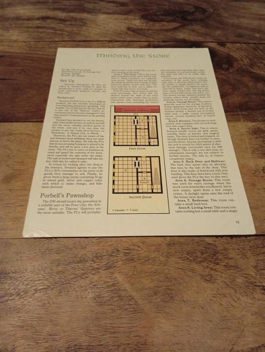 AD&D Greyhawk Reference Card #12 TSR 1043