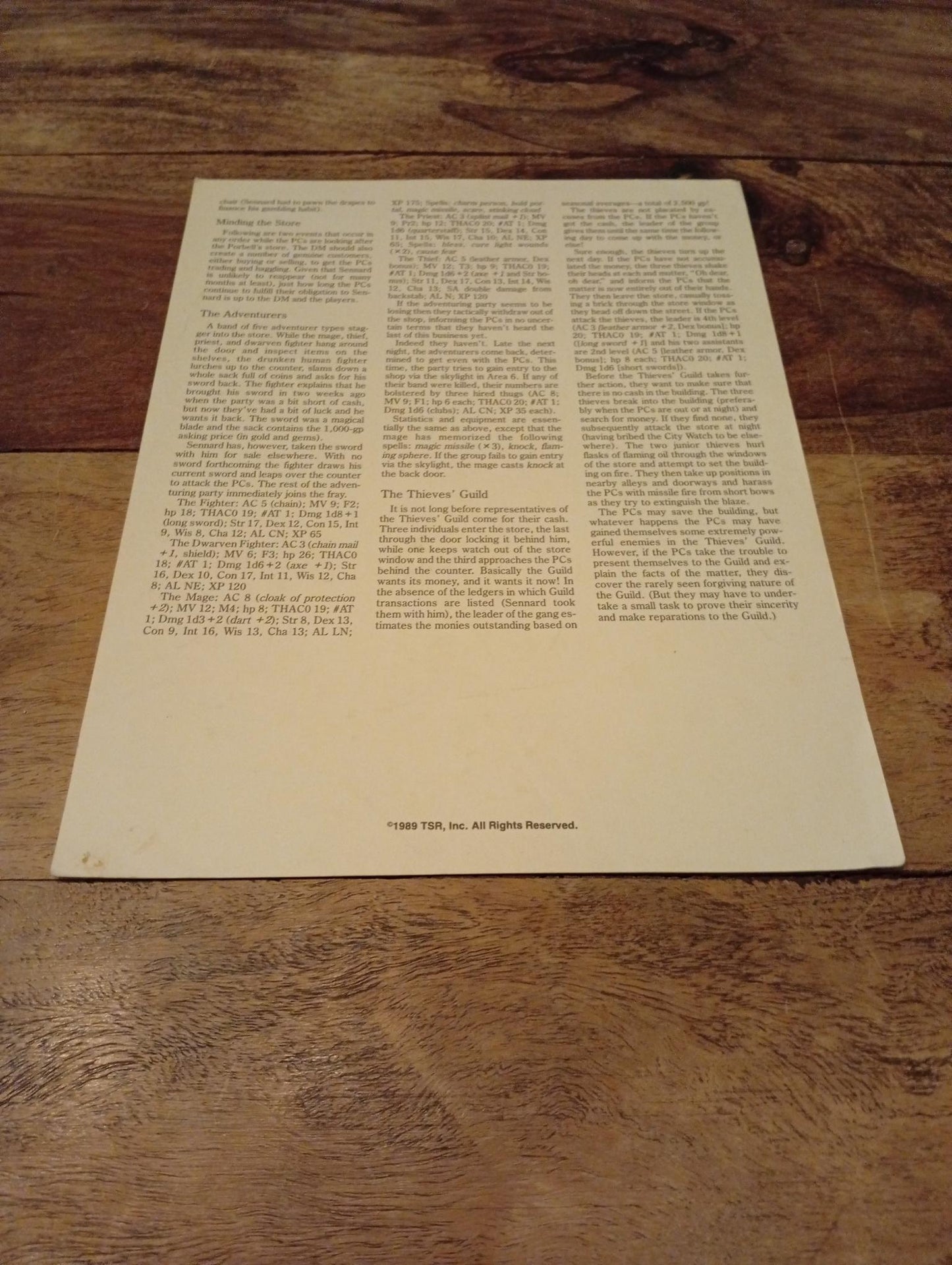 AD&D Greyhawk Reference Card #12 TSR 1043