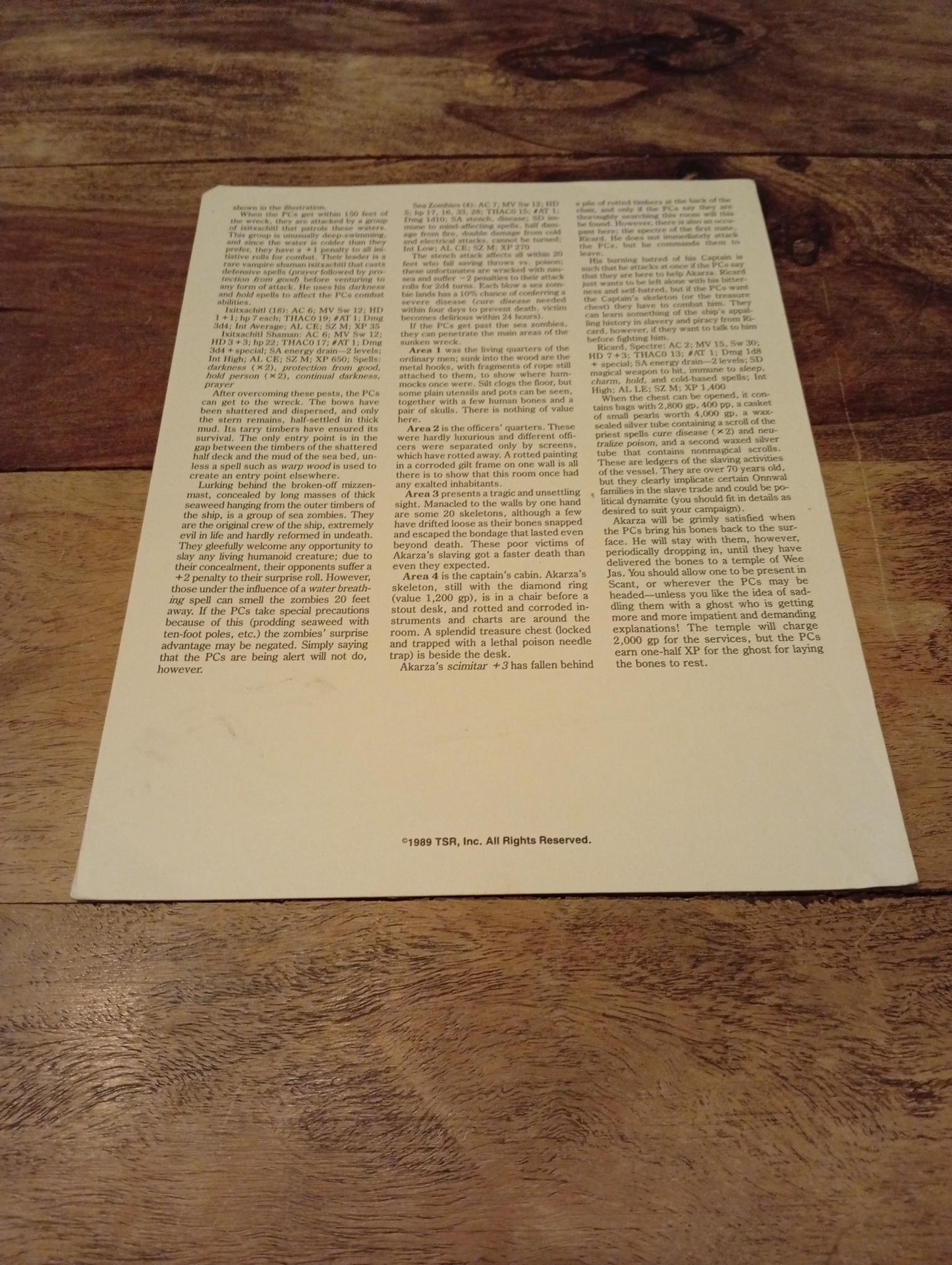 AD&D Greyhawk Reference Card #8 TSR 1043
