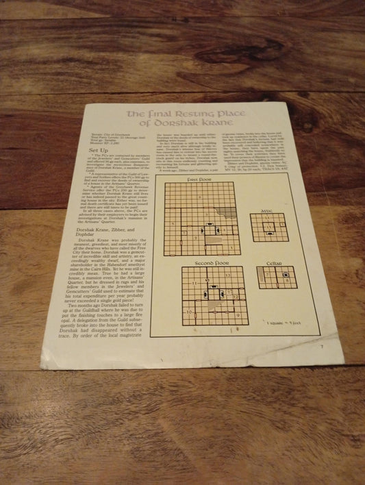 AD&D Greyhawk Reference Card #7 TSR 1043