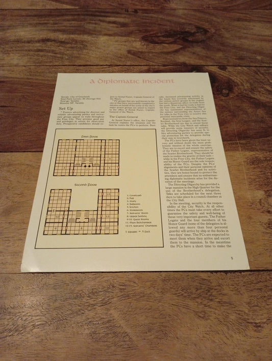 AD&D Greyhawk Reference Card #5 TSR 1043