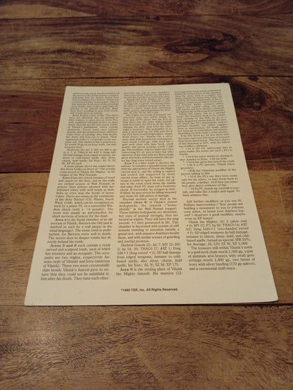 AD&D Greyhawk Reference Card #4 TSR 1043