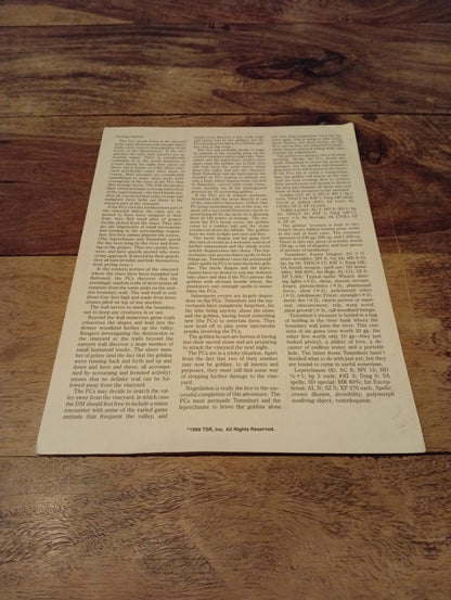 AD&D Greyhawk Reference Card #23 TSR 1043