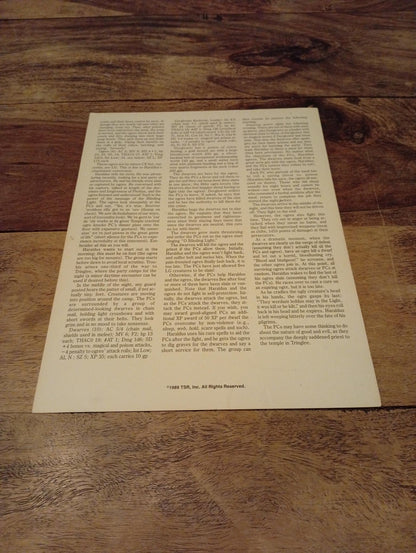 AD&D Greyhawk Reference Card #2 TSR 1043