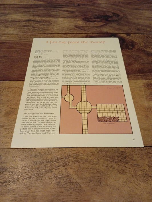 AD&D Greyhawk Reference Card #6 TSR 1043
