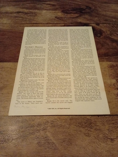 AD&D Greyhawk Reference Card #7 TSR 1043